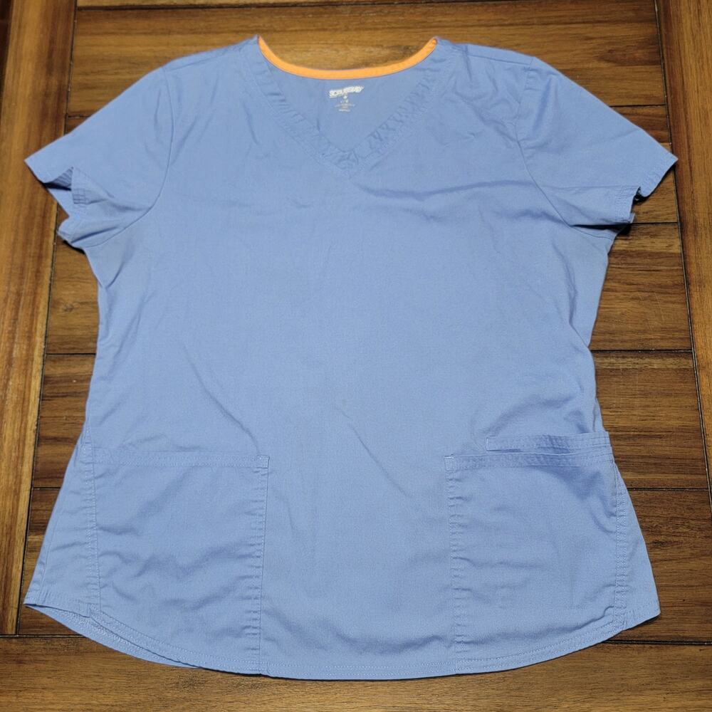 ScrubStar V-Neck Light Blue Scrub Top - Size Large